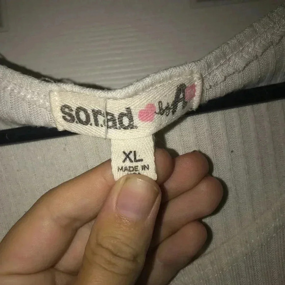 White Ribbed Top - Picture 2 of 3